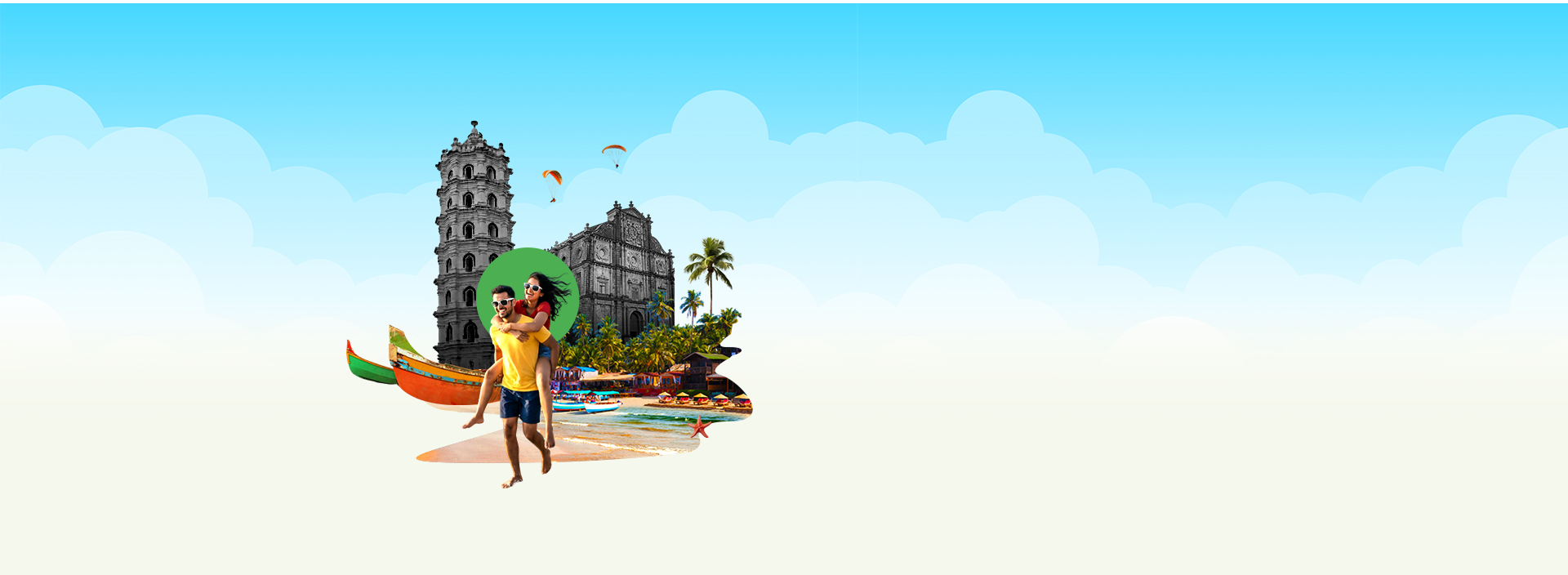 Maharashtra and Goa travel collage variation